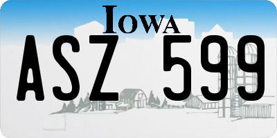 IA license plate ASZ599