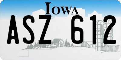 IA license plate ASZ612
