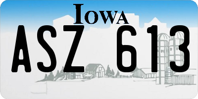 IA license plate ASZ613