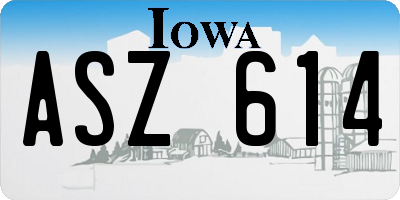 IA license plate ASZ614