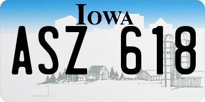 IA license plate ASZ618