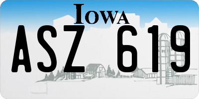 IA license plate ASZ619