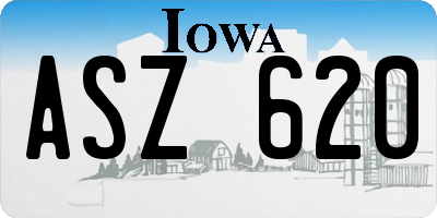 IA license plate ASZ620