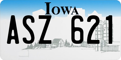IA license plate ASZ621