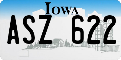 IA license plate ASZ622