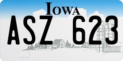 IA license plate ASZ623