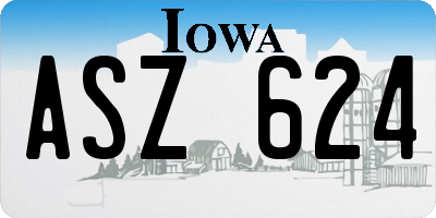 IA license plate ASZ624