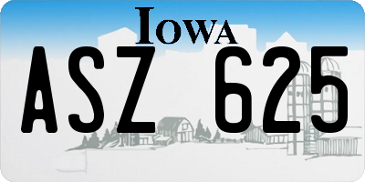 IA license plate ASZ625