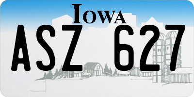 IA license plate ASZ627