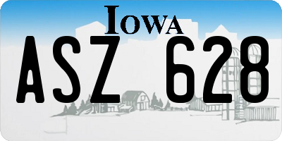 IA license plate ASZ628