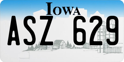 IA license plate ASZ629