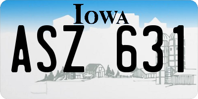 IA license plate ASZ631