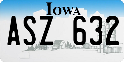 IA license plate ASZ632