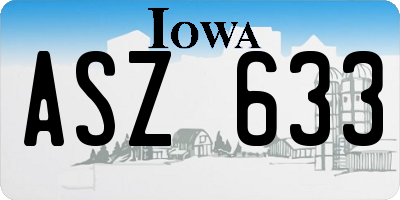 IA license plate ASZ633