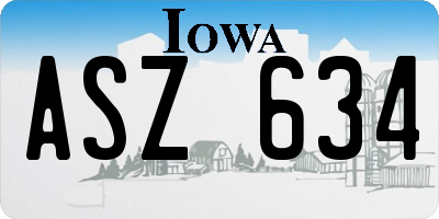 IA license plate ASZ634