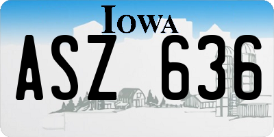 IA license plate ASZ636