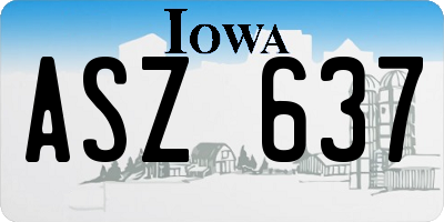 IA license plate ASZ637