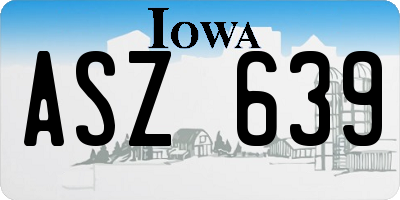 IA license plate ASZ639