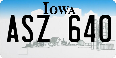 IA license plate ASZ640