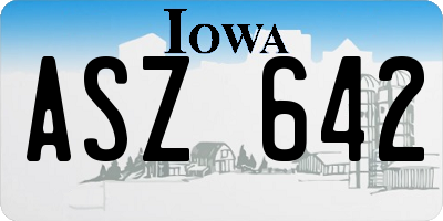 IA license plate ASZ642
