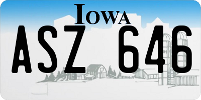 IA license plate ASZ646