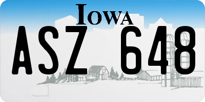 IA license plate ASZ648