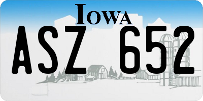 IA license plate ASZ652
