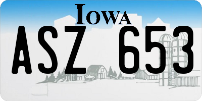 IA license plate ASZ653