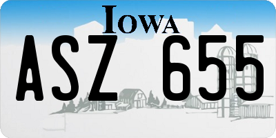 IA license plate ASZ655
