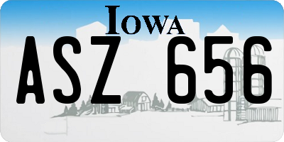 IA license plate ASZ656
