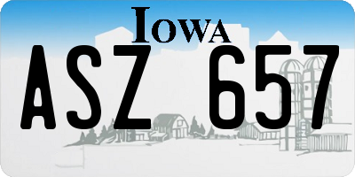 IA license plate ASZ657