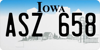 IA license plate ASZ658