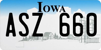 IA license plate ASZ660