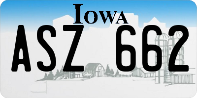 IA license plate ASZ662