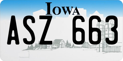 IA license plate ASZ663