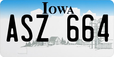 IA license plate ASZ664