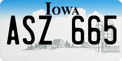 IA license plate ASZ665