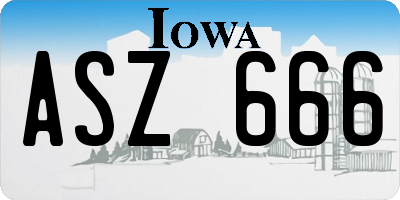 IA license plate ASZ666