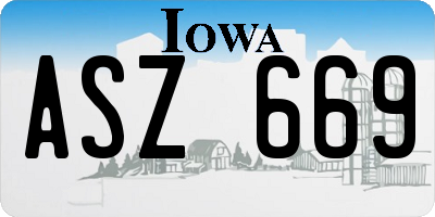 IA license plate ASZ669