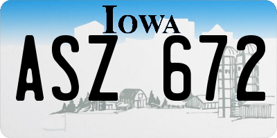 IA license plate ASZ672