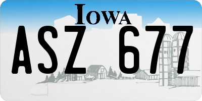 IA license plate ASZ677