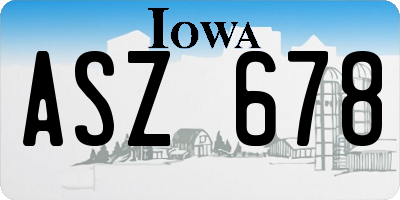 IA license plate ASZ678