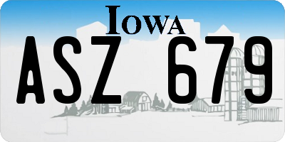 IA license plate ASZ679