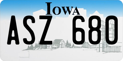 IA license plate ASZ680