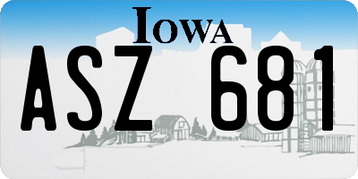 IA license plate ASZ681