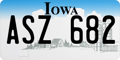 IA license plate ASZ682
