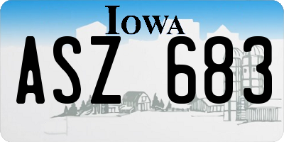 IA license plate ASZ683