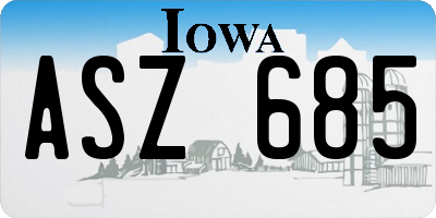 IA license plate ASZ685