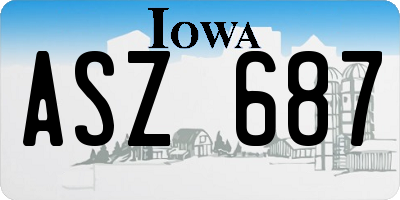 IA license plate ASZ687