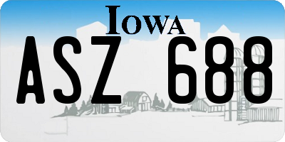 IA license plate ASZ688